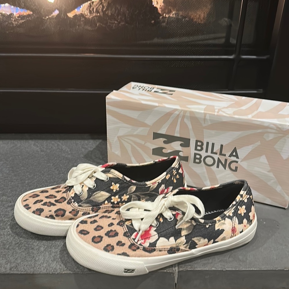 Billabong Canvas Shoes Seascape Daze Floral and Leopard Print